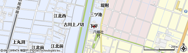 愛知県稲沢市片原一色町（下平）周辺の地図