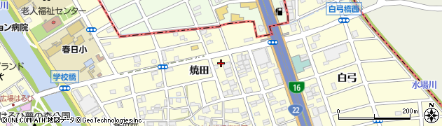 愛知県清須市春日焼田周辺の地図