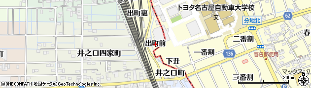 愛知県稲沢市井之口町出町前周辺の地図
