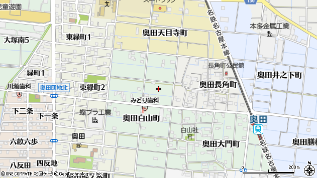 〒492-8227 愛知県稲沢市奥田白山町の地図