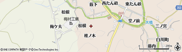 愛知県豊田市白川町椎ノ木周辺の地図