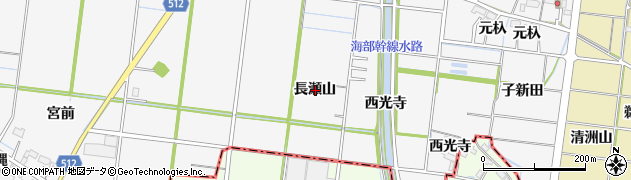 愛知県稲沢市祖父江町神明津長瀬山周辺の地図