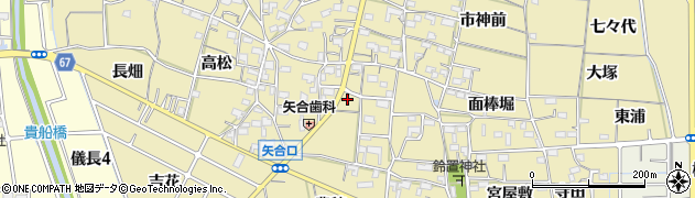 愛知県稲沢市矢合町（辻初）周辺の地図
