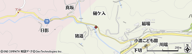 愛知県豊田市下切町樋ケ入周辺の地図