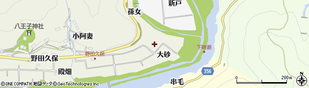 愛知県豊田市下切町（大砂）周辺の地図
