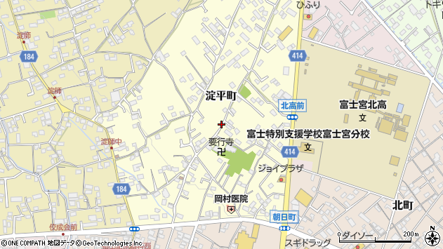 〒418-0052 静岡県富士宮市淀平町の地図