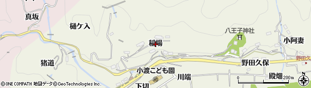 愛知県豊田市下切町（稲場）周辺の地図