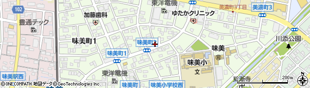 愛知県春日井市味美町周辺の地図