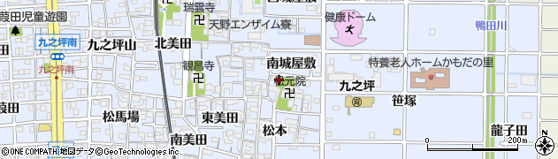 愛知県北名古屋市九之坪南城屋敷周辺の地図