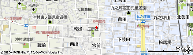 愛知県北名古屋市野崎（宮浦）周辺の地図