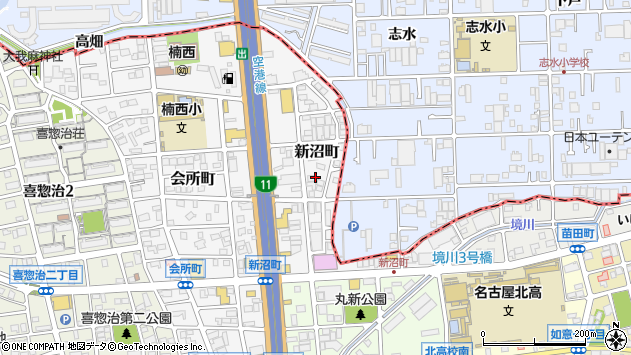 〒462-0062 愛知県名古屋市北区新沼町の地図