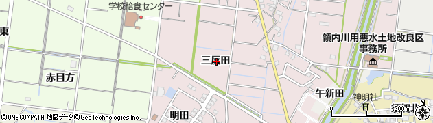 愛知県稲沢市祖父江町大牧三反田周辺の地図