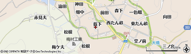 愛知県豊田市白川町薮下周辺の地図