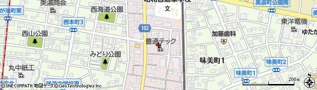 愛知県春日井市味美西本町周辺の地図