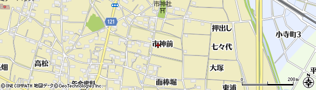 愛知県稲沢市矢合町（市神前）周辺の地図