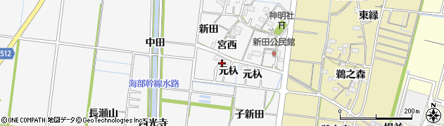 愛知県稲沢市祖父江町神明津寺野周辺の地図