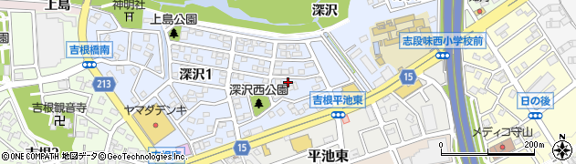 愛知県名古屋市守山区深沢周辺の地図