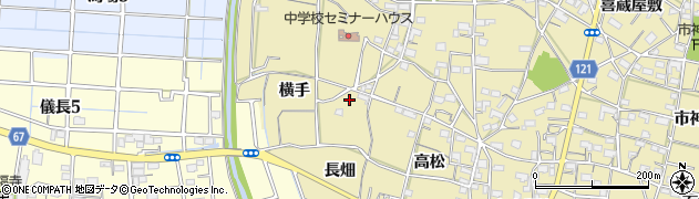 愛知県稲沢市矢合町横手周辺の地図