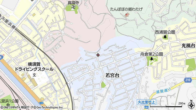 〒239-0829 神奈川県横須賀市若宮台の地図