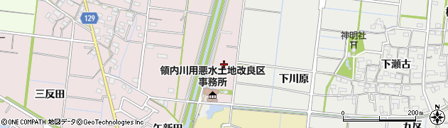 愛知県稲沢市祖父江町大牧稗田周辺の地図