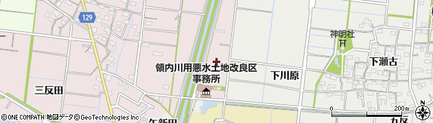 愛知県稲沢市祖父江町大牧（稗田）周辺の地図