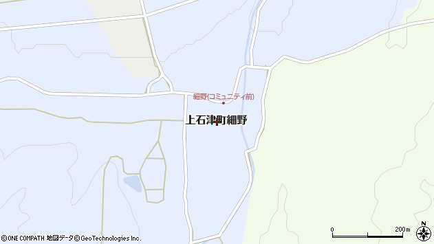 〒503-1634 岐阜県大垣市上石津町細野の地図