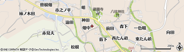 愛知県豊田市白川町畑中周辺の地図