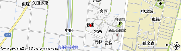 愛知県稲沢市祖父江町神明津（新田）周辺の地図