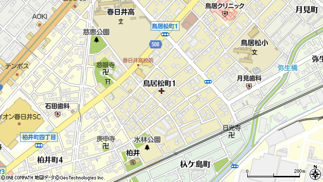 〒486-0844 愛知県春日井市鳥居松町の地図