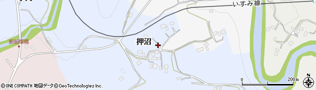 千葉県夷隅郡大多喜町押沼周辺の地図