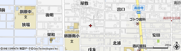 愛知県北名古屋市高田寺屋敷332周辺の地図