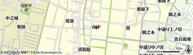 愛知県稲沢市祖父江町野田山中周辺の地図