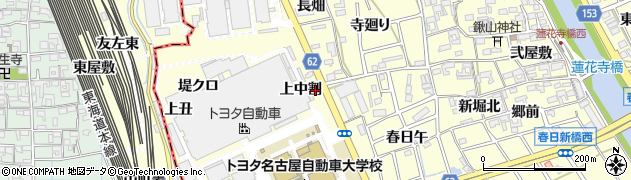 愛知県清須市春日（上中割）周辺の地図