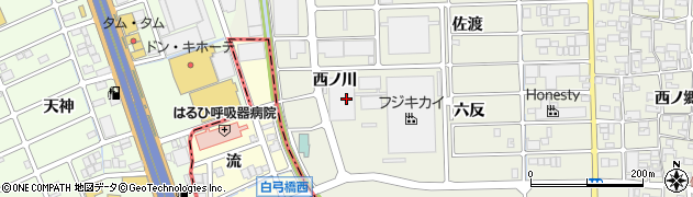 愛知県北名古屋市沖村西ノ川周辺の地図