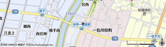 愛知県稲沢市片原一色町宮前周辺の地図