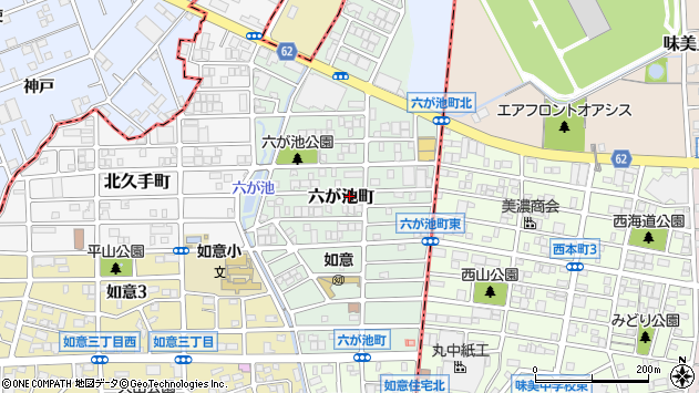 〒462-0002 愛知県名古屋市北区六が池町の地図