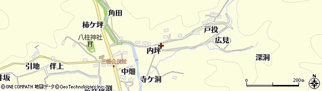 愛知県豊田市三箇町内坪周辺の地図