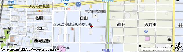愛知県北名古屋市九之坪白山周辺の地図