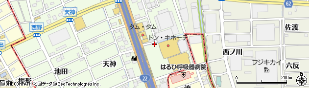 愛知県北名古屋市中之郷（神明）周辺の地図