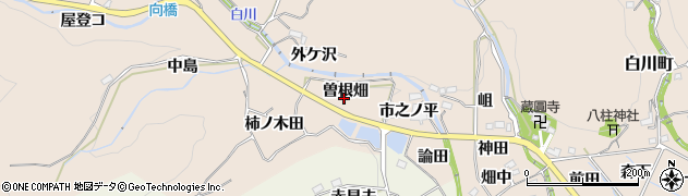 愛知県豊田市西市野々町（曽根畑）周辺の地図