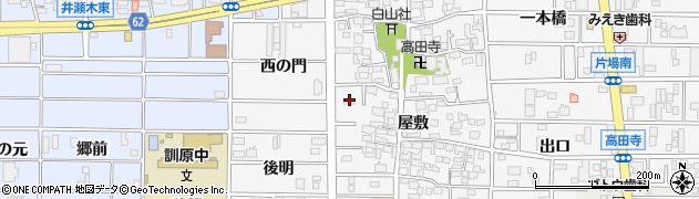 愛知県北名古屋市高田寺屋敷457周辺の地図