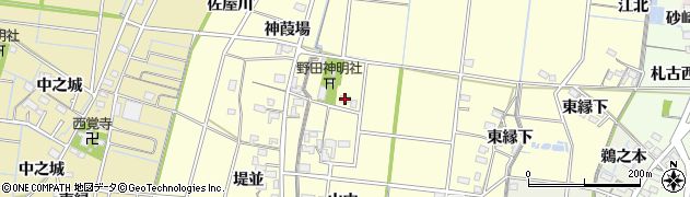 愛知県稲沢市祖父江町野田（代官割）周辺の地図