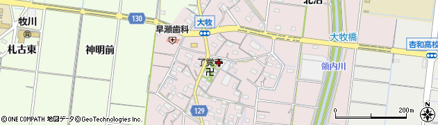 愛知県稲沢市祖父江町大牧郷中53周辺の地図
