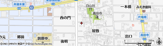 愛知県北名古屋市高田寺屋敷455周辺の地図