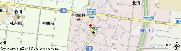 愛知県稲沢市祖父江町大牧郷中16周辺の地図
