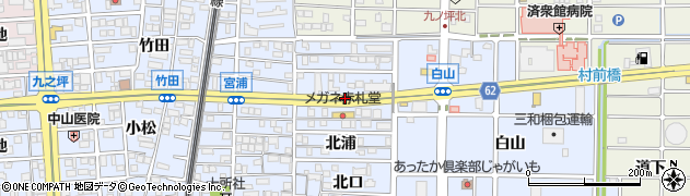 愛知県北名古屋市九之坪（北浦）周辺の地図
