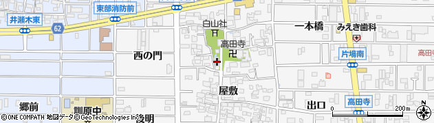 愛知県北名古屋市高田寺屋敷399周辺の地図