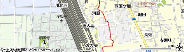 愛知県稲沢市井之口町（唐入北）周辺の地図