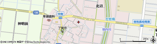 愛知県稲沢市祖父江町大牧郷中ロ周辺の地図
