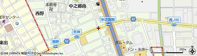 愛知県北名古屋市中之郷（荒田）周辺の地図